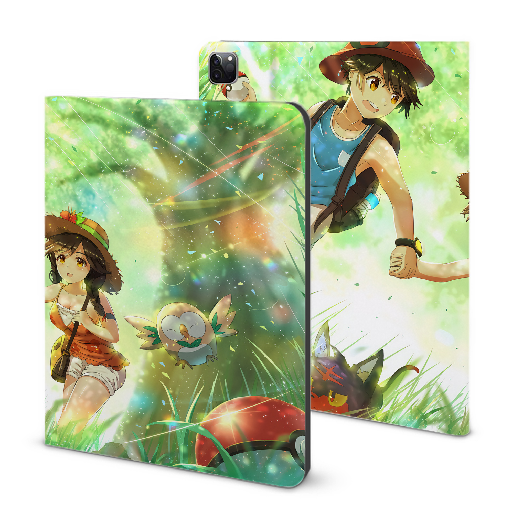 （画像用） ポケットモンスター Pokémon IPad ケース ブック型 PUレザー TPU 耐衝撃 軽量 薄型 ペン収納なし 全面保護 IPad 各モデル対応